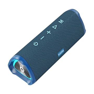 Caixa de Som Bluetooth, Basike V13, IPX5/TWS, Caixa de Som Portáteis Bluetooth, Iluminação Rítmica RGB, Essencial Para Viagens ao Ar Livre (Azul)