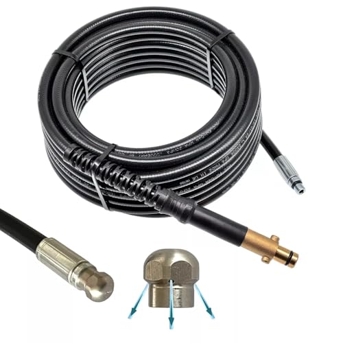 M&M Smartek Tuyau de nettoyage de canalisations compatible avec Nilfisk Alto Gerni - Pour siphon de WC - Raccord 1/8 - Tuyau haute pression