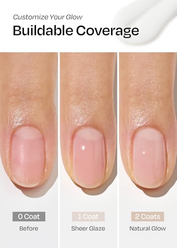Image of ohora Natural Glow Milk Syrup Nail Strengthener (Coconut) - Tinted Nail Hardener for Brittle, Damaged Nails, Quick-Dry Glossy Finish, Nail Repair & Growth, 15 mL