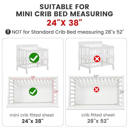 Image of Safari Crib Bedding Set, Mini Crib Bedding Set Boy 3-Piece Mini Crib Comforter Set, Nursery Bedding Sets for Boys Include Crib Comforter, Skirt and Sheet, Brown