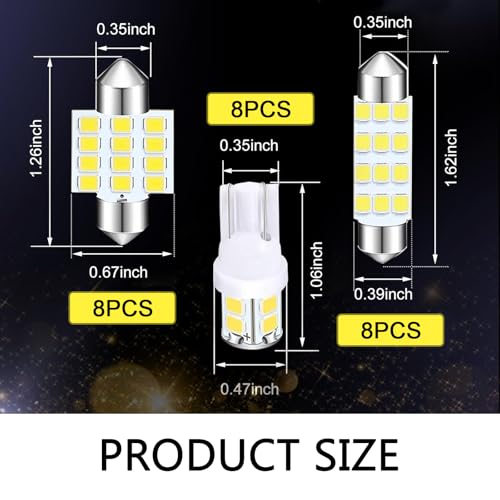 Kit de 24 bombillas LED para interior de auto, combo miniatura 2