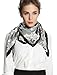 corciova Large Square Satin Silk Like Lightweight Scarf Hair Wrap Women Black White Curly Headband Fashion Bandana Headscarf
