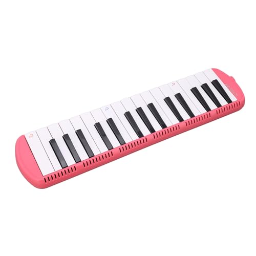 Melodica mit 32 Tasten, Mundstück, Melodica-Instrument mit Tragetasche, Musikunterrichtsinstrument für Anfänger, Kinder und Erwachsene Zum Üben (Rosa)