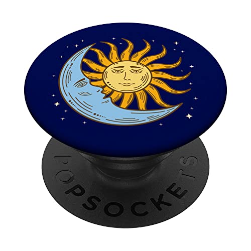 Sun Moon w Stars Astrology 90s Celestial Witch Whimsigoth PopSockets Swappable PopGrip