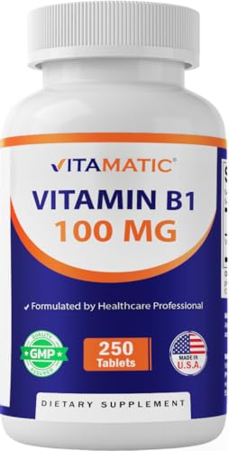 Vitamatic Vitamin B1 (As Thiamine Mononitrate) 100mg &ndash; 250 Vegetarian Tablets Supports Energy...