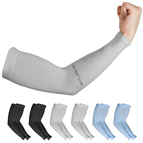 Compression Arms Sleeves for Women Men Baseball Arm Sleeves Covers for UV Protection Arm for Football , Running, Volleyball, Hiking, Fishing , 6 Pairs
