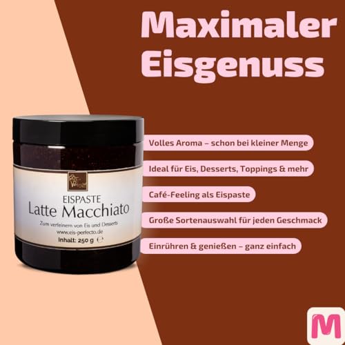 Latte Macchiato-Eispaste für köstliches aromatisches Eis » Auch zum Verfeinern von leckeren Desserts, Getränke, Pralinen Torten und vielem mehr » Inhalt 250 g – Bild 4