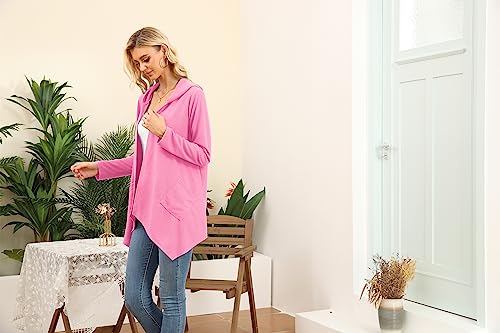 Image of VIISHOW Womens Lightweight Casual Hoodie Cardigans Open Front Waffle Knit Long Sleeve Outwear Coat with Pockets
