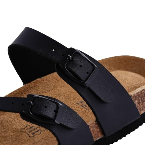 Cork Footbed Sandals, PU Leather, Adjustable Buckle Straps, White, Casual Summer Slides4