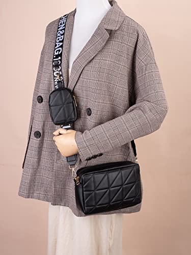 WDIRARA Women's Letter Strap Crossbody Bag Shoulder Bag Square Bags with Coin Purse3