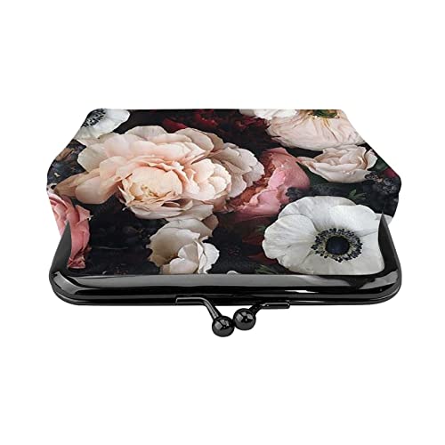 Coin Purse Flower Pattern For Women Men Wallet Bag Change Pouch Small Size With Kiss-Lock Clasp Closure Buckle Wallet #TOP1