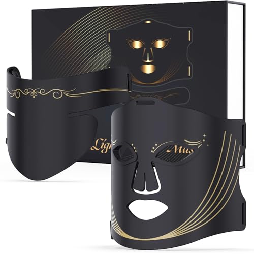 Mascarilla LED y cuello con terapia de luz roja, 7 colores LED máscara facial con máscara de refrigeración, antienvejecimiento/acné, aclarado, tratamiento de arrugas, dispositivo de cuidado y hermoso