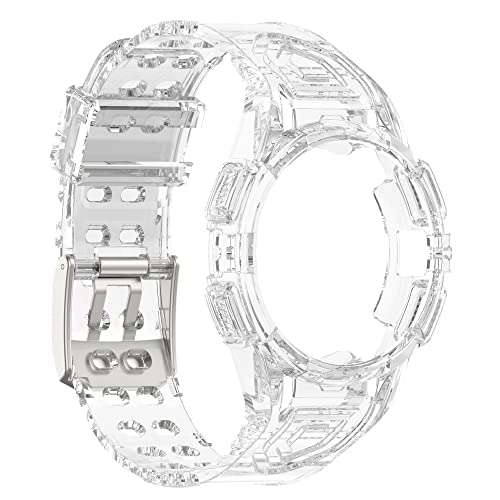 Image of INF Watch Strap for Samsung Galaxy Watch 4 /5 40mm Transparent with Bumper Case Soft Breathable Sport Adjustable Replacement Strap