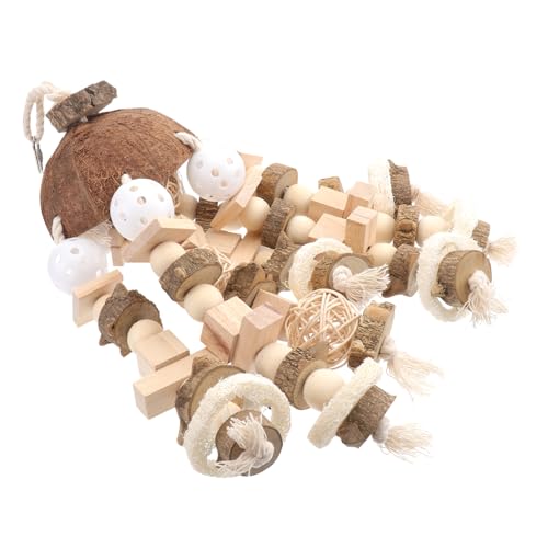 GRIRIW Natural Wood Bird Parrot Hanging Chew for Cage Promotes and Stimulation Engaging Design for Birds for Climbing and Chewing