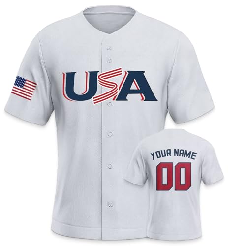 Custom 2025 USA Baseball Jersey Men Women Youth S-6XL