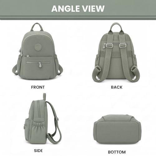 Image of TS WITH TECHSUN Stylish Women Mini Backpack | Lightweight Travel Small Nylon Bag with Multiple Pockets | Anti-Theft Zipper Pocket | Casual, Work, Office, Picnic Backpack for Girls