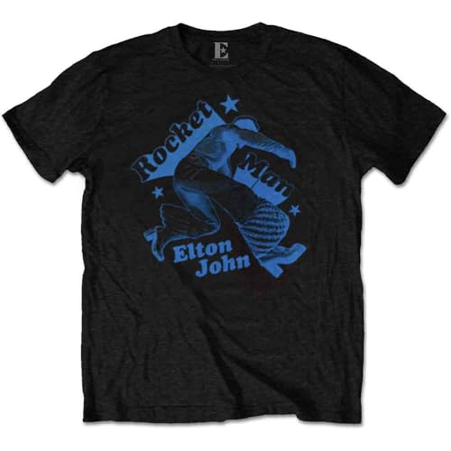 Image of Elton John T Shirt Rocketman Jump Logo Official Mens Black XL
