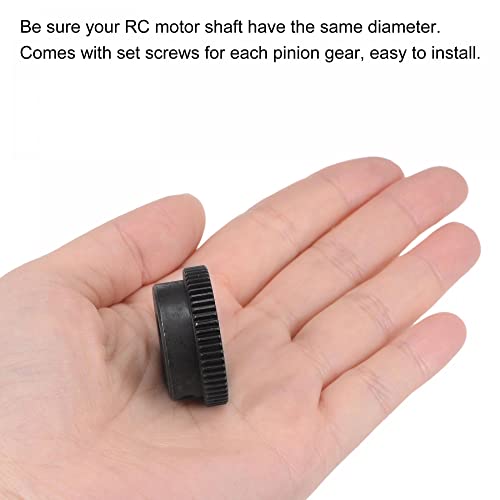 Image of uxcell Pinion Gear Set, 45# Carbon Steel Motor Rack Spur Gear with Step Black, 0.5 Mod 58T 8mm Bore 30mm Outer Dia, M4 Set Screws Included