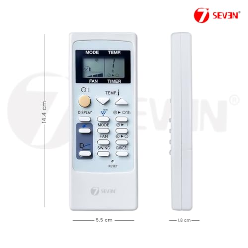 Image of 7SEVEN Compatible with Sharp AC Remote Control CRMC-A751JBEZ Model 76A Suitable for Split and Window 1 1.5 2 Ton Air Conditioner - Match Each Keys Exactly to Replicate Genuine Remote Function
