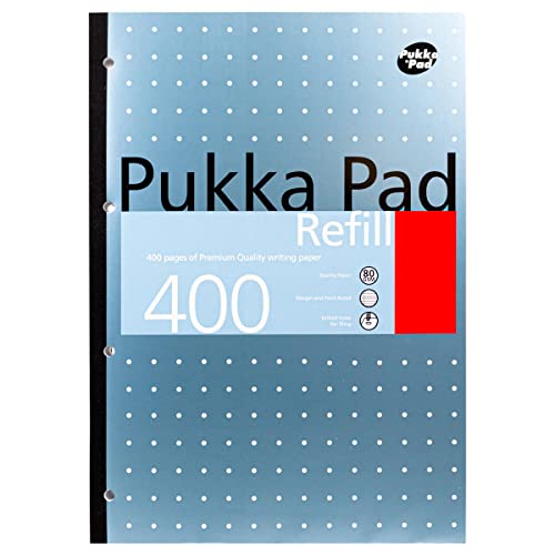 Pukka Pad Bloc de recambio A4 400 páginas de papel cuadriculado para repuesto de archivador