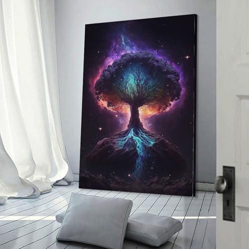 Affiche Arbre de l'Univers déco murale salon esthétique moderne en toile