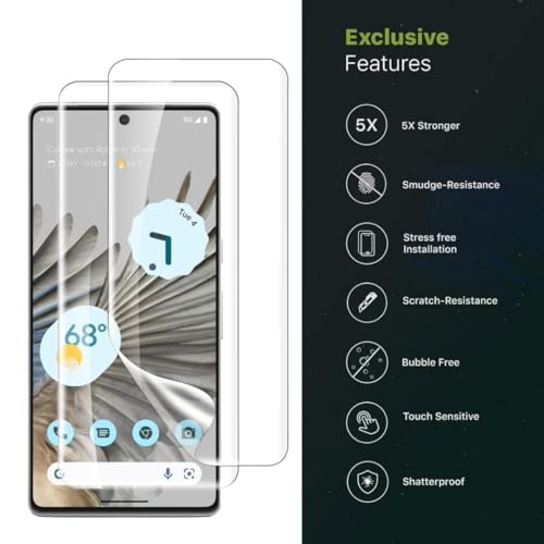 Image of Casecandy - (Pack 2 Screen Protector Guard for Pixel 7 Pro | Curved Anti Scratch Screen Guard for Pixel 7 Pro - Fingerprint Working /Bubble Free - HD