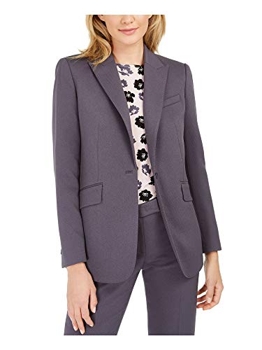 Anne Klein Womens Gray Buttoned Blazer Wear to Work Jacket Size 16