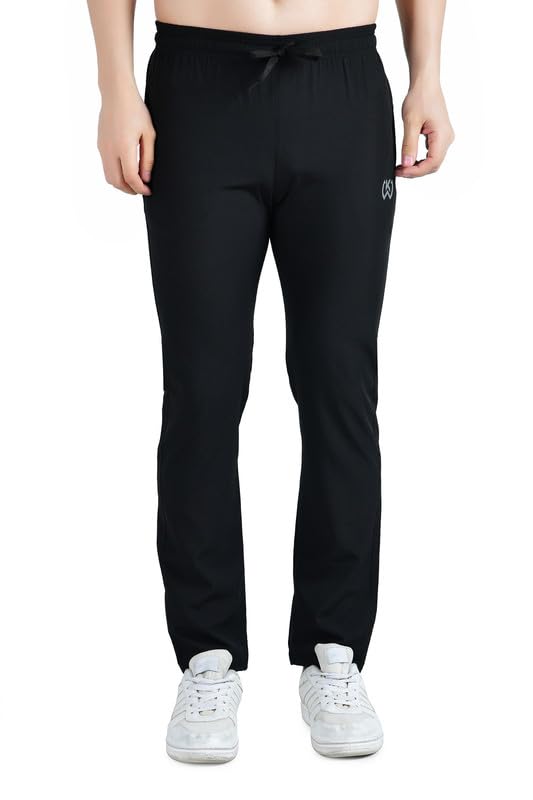 Image of KWINGS Soft NS Lycra Track Pant for Men - Comfortable Straight Fit Joggers with Secure Side Zipper Pockets