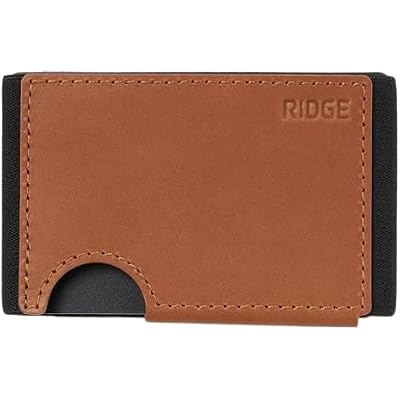 Ridge Biflex Wallet for Men - Slim Minimalist Compact Wallet with RFID Protected Lining, Leather Front Pocket Wallets for Men (Tobacco Brown)