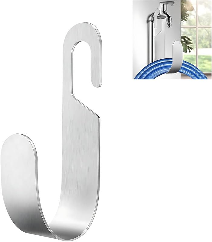 GION Rustproof Stainless Steel Garden Hose Wall Hook - Unique Design Faucet Hose Hanger Easy to Install | Garden Pipe Organizer Hook-image-39