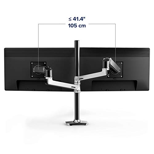 Image of Ergotron - LX Vertical Stacking Dual Monitor Arm, VESA Desk Mount - for 2 Monitors Up to 40 Inches, 7 to 22 lbs Each - Tall Pole, Polished Aluminum