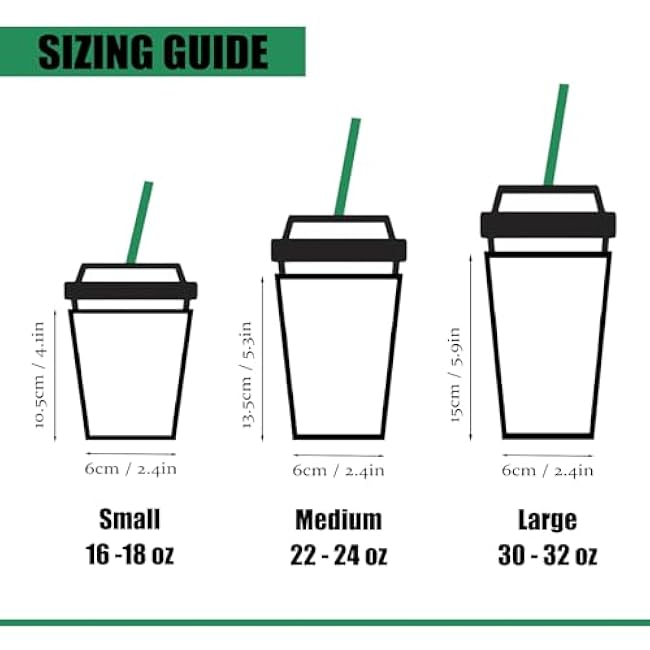 3 Pack Iced Coffee Sleeve,Reusable Neoprene Insulator Cup Sleeve for Hot/Cold Drinks