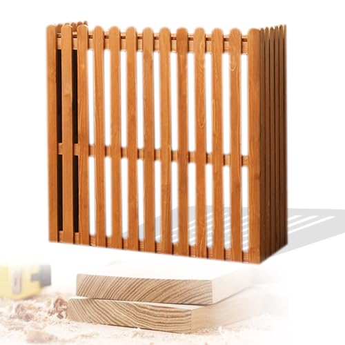 Cubierta portátil para aire acondicionado, resistente a la intemperie, pantalla de valla de madera maciza para privacidad en exteriores e interiores y almacenamiento de plantas