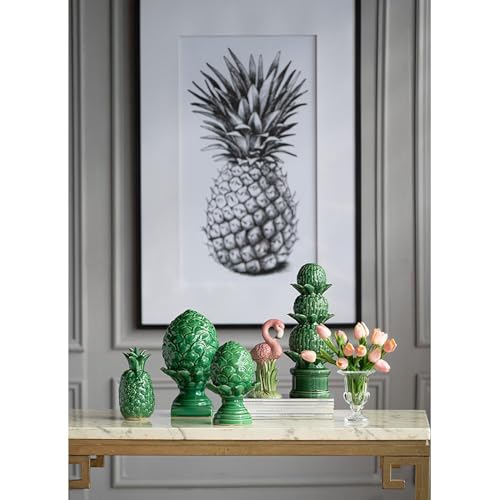 A&B Home Green Artichoke Statue - Decorative Ceramic Statue, Tabletop Home Decor, Living Room Bedroom Coffee Table Office Shelf Accent Piece, 6" x 6" x 9"