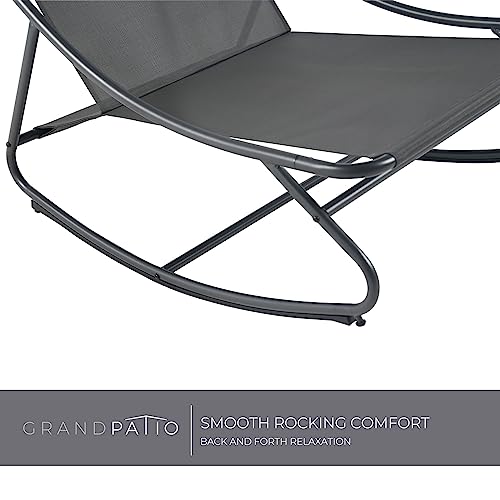Grand Patio Rocking Chair Outdoor & Indoor, Metal Patio Lounge Rocking Chair With Thick Cushion thumb #6