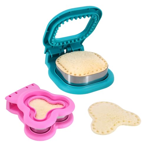 Crustless Sandwich Cutter,2 Piece Sandwich Cutters for Kids Lunch,Square and Mouse Shaped Breakfast Sandwich Cutter and Sealer Set,Ideal for Different Fillings To Create Uniquely Shaped Sandwich Bento