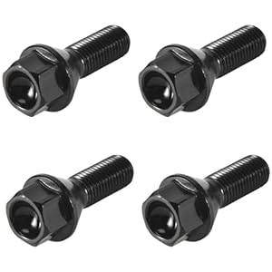 Kueohse 4 Stück Schwarz Radmutter Bolzen