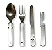 klassisches Bundeswehr Edelstahl Besteck Campingbesteck Essbesteck Set 4 teilig Camping Besteckset, Silber