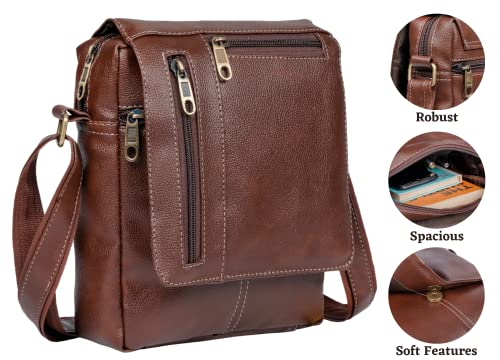 CAVALO-Be-Unique-Crossbody-Stylish-Sling-Bag-or-One-Side-Shoulder-Bag-for-Men-and-Women-Leatherette-Material-1093-Inches-Size-for-Travel-Passport-Bag-Daily-Routine-Use-Brown-Colour