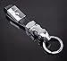 Flikool Metal Llavero Keyring Cadena de Clave Aleacion de Zinc Genuina Piel Colgante Keychain para Pantalones Billetera - Negro