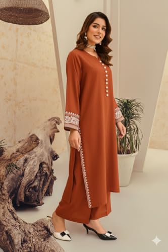 Image of Faiz TEXTLE Women Embroidered Kurta Set |Viscose Rayon Printed A Line Kurta with Palazzo Set | Women Ethnic Wear Dress| Indian Casual Office Daily Summer Outfit