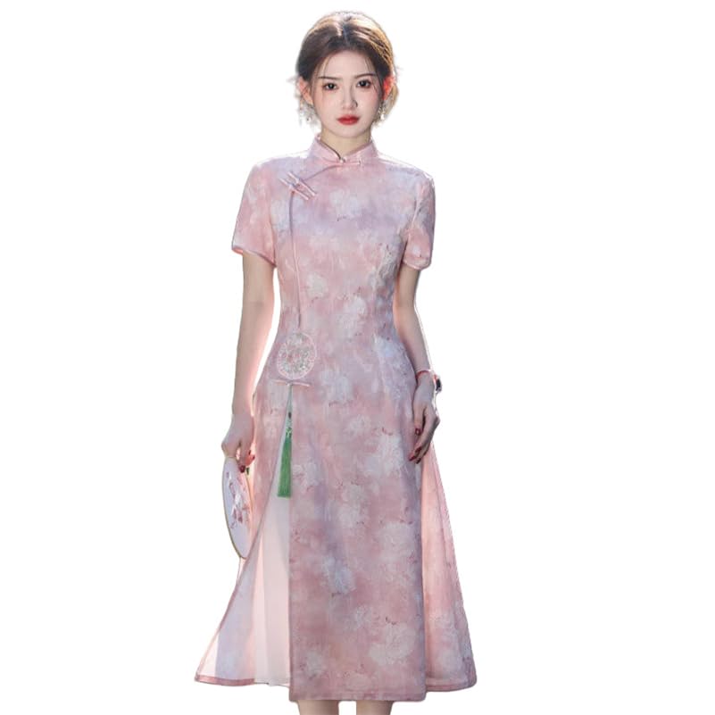 Robe cheongsam brodée jacquard JYHBHMZG en tissage haut de gamme