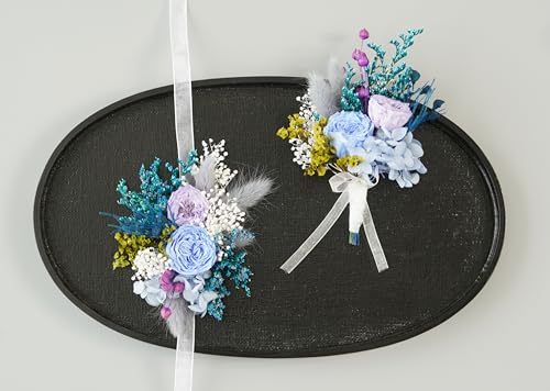 Wedding Boutonniere & Corsage flor seca miniatura 3