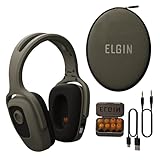 Elgin Fury Dual-Defense Safety Headphones with LED Work Light, 3 Wearable Modes (Headphones, Earbuds, Both), Noise Reduction Hearing Protection Headset for Outdoor Hunting, Power Tools, Chainsaw Use