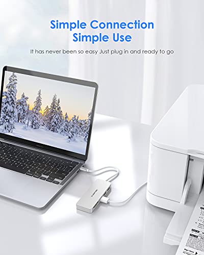 Lention Usb C Hub With 3 Usb 3.0 & Sd/Micro Sd Card Reader Compatible 2022-2016 Macbook Pro, New Mac Air/Ipad Pro/Surface, More, Stable Driver Certified Type C Adapter (Cb-C15, Silver) #TOP6