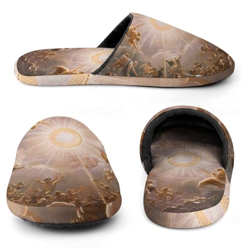 Gods Greek Mythology Flannel Cotton Slippers Anti-Skid Indoor Outdoor Slippers Closed Toe Slip-on House Shoes3