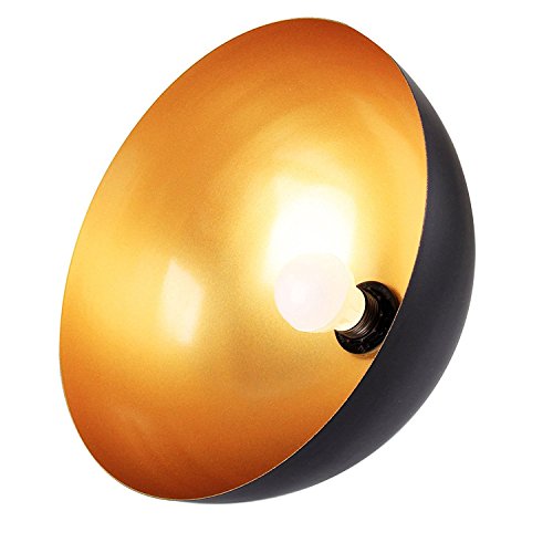 Yikege Licht 2X Modern Industrial Metal Ceiling Pendant Light - Minimalist Ecopower Hanging Lighting 11.81In Wide Fixture Edison Light For Kitchen Dining Room Barn Loft - Black #TOP7