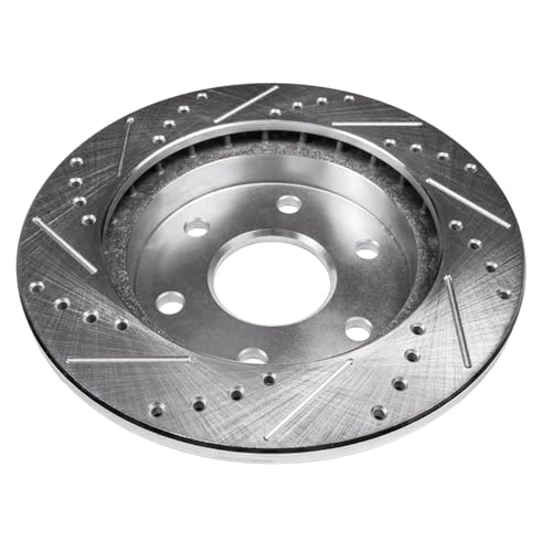 Image of Detroit Axle - Rear Drilled & Slotted Brake Rotors for Hyundai 2007-2010 Entourage 2006-2012 Kia Sedona 2014 Sedonaa Replacement