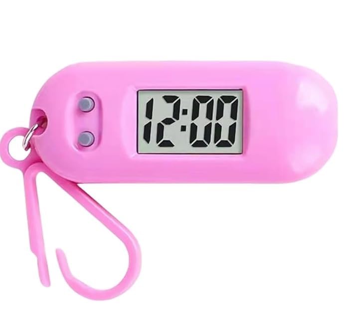 Mini Digital Keychain Pocket Watch with Carabiner Clip, LCD Display, for Kids, Students, Outdoor Use (Pack of !)-image-3