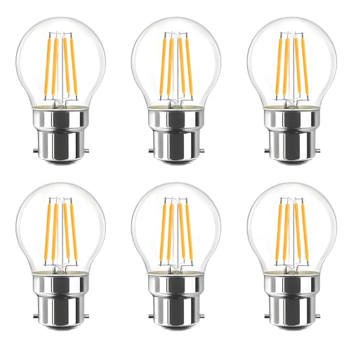 HUAMu 4W Ampoule LED B22 G45, 400Lm Equivalente à 40W, 2700K Blanc Chaud, Non-Dimmable, Lot de 6